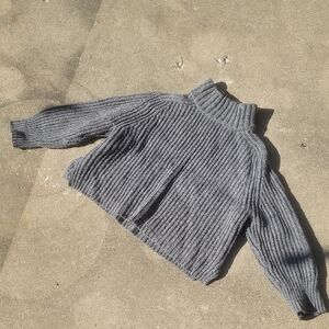 SILENCE + NOISE Medium Ribbed Turtleneck Sweater - Gray